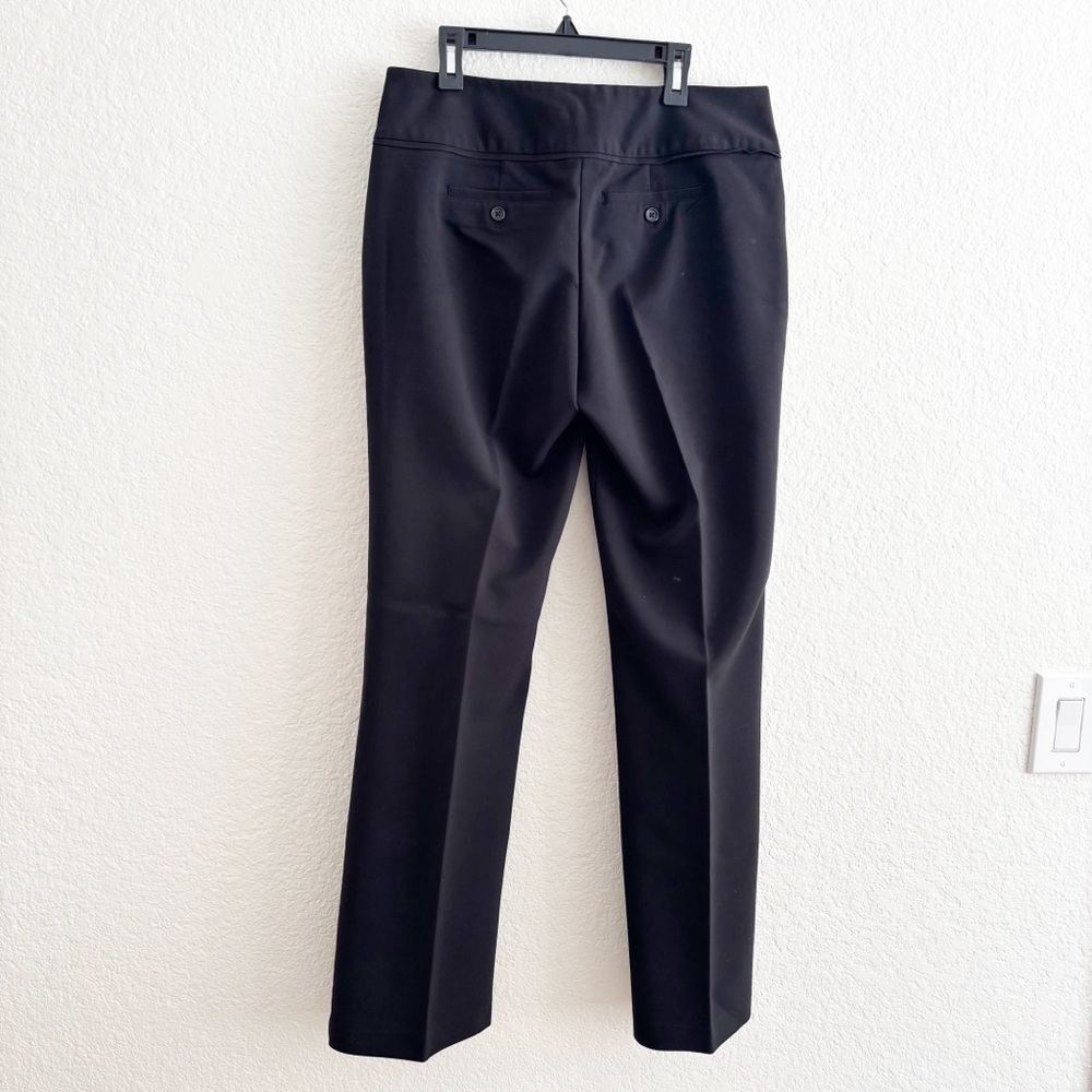 ELLE Dress Pants Size 6 Black Straight Leg Stretch Professional Work Trousers - Picture 2 of 10